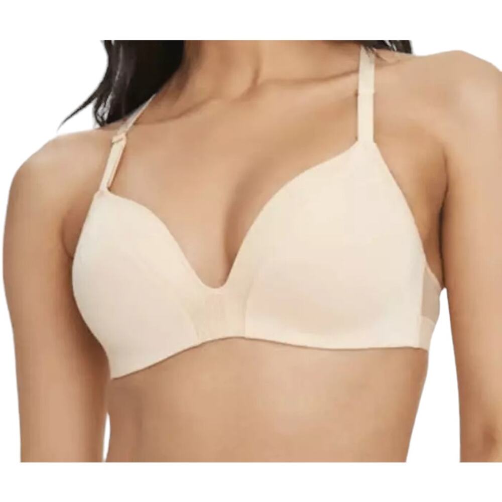 Lively All-Day Deep V No-Wire Toasted Almond Wirefree Bra Size 36DD